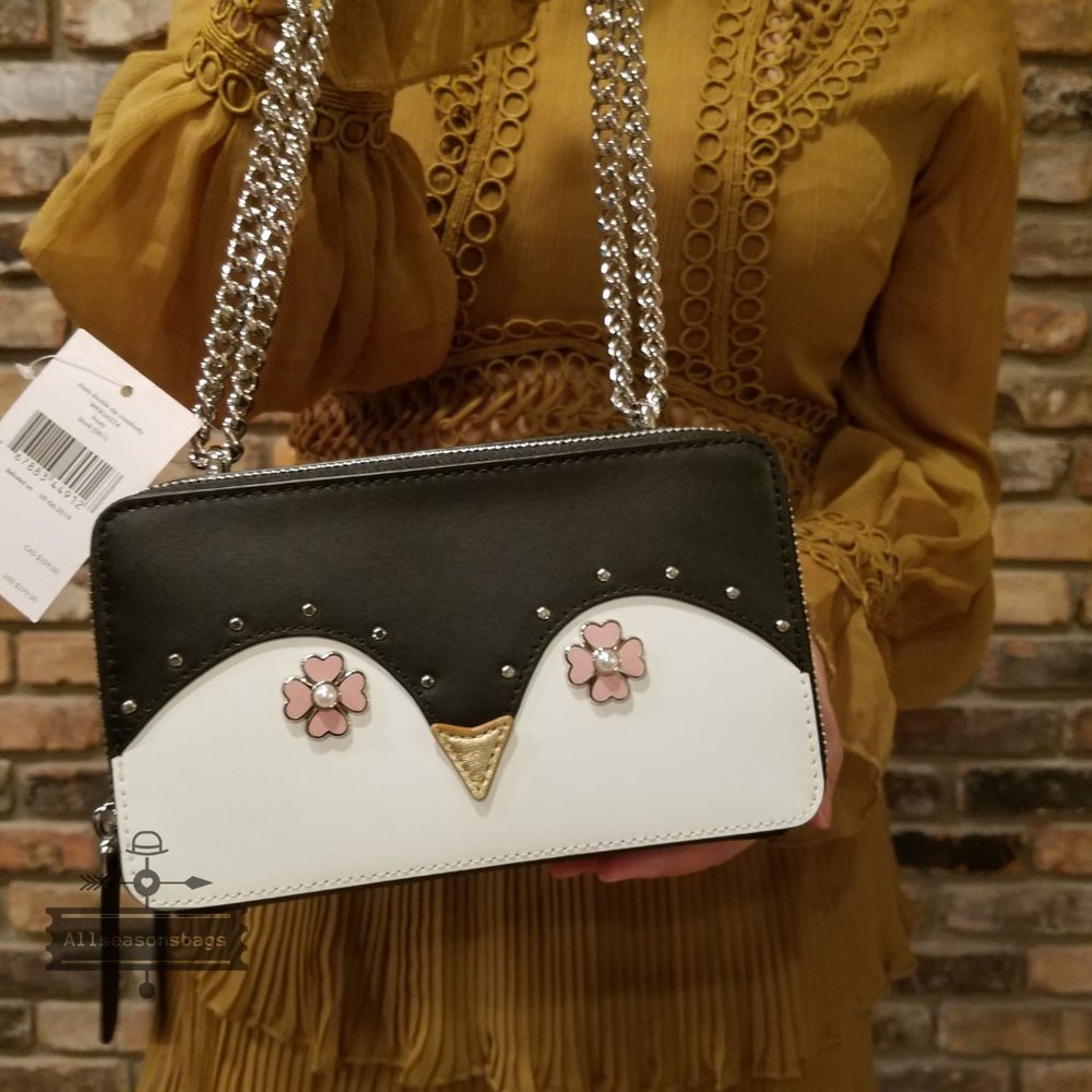 Kate spade double zip chain crossbody frosty black - Picture 3 of 5